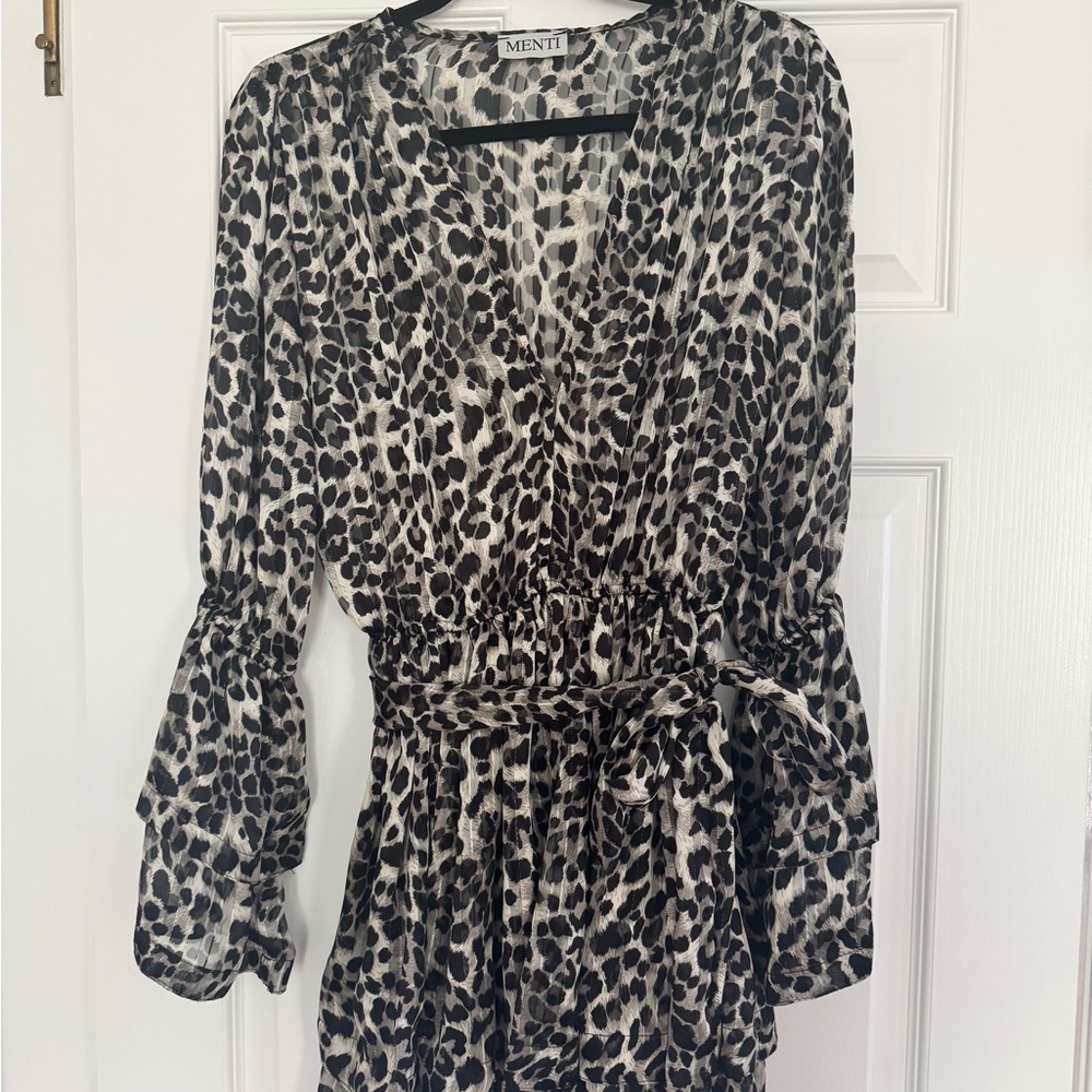 Women's Long Sleeve Leopard Print Dress